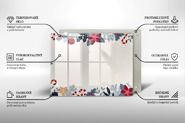 Steklena podloga za rezanje božični okraski