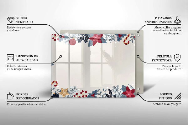 Steklena podloga za rezanje božični okraski