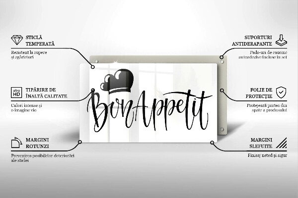 Steklena podloga za rezanje Bon Appetit