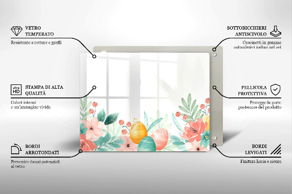 Steklena podloga za rezanje velikonočna jajca