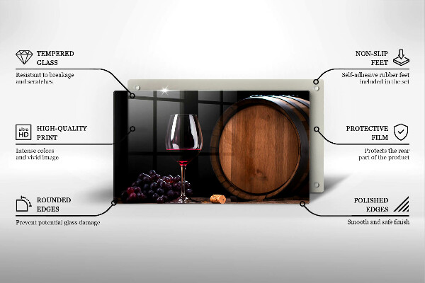 Steklena podloga za rezanje Kozarec za vino v sodu