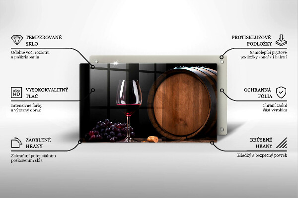 Steklena podloga za rezanje Kozarec za vino v sodu