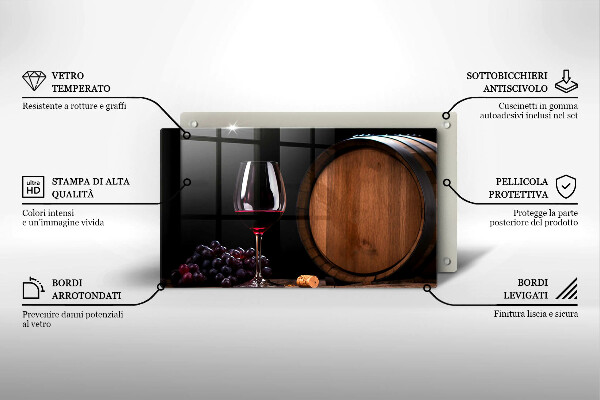 Steklena podloga za rezanje Kozarec za vino v sodu