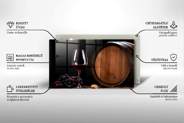 Steklena podloga za rezanje Kozarec za vino v sodu