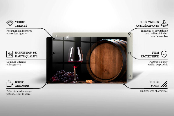 Steklena podloga za rezanje Kozarec za vino v sodu