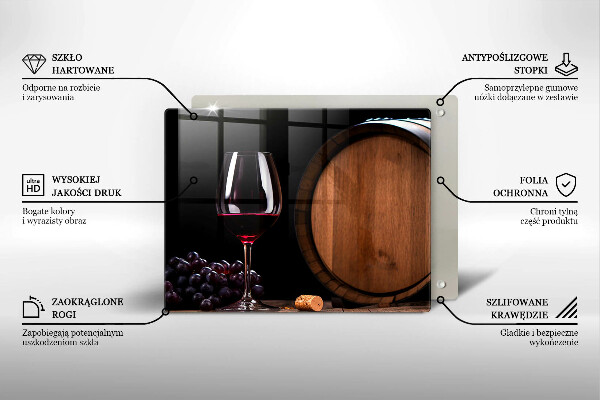 Steklena podloga za rezanje Kozarec za vino v sodu