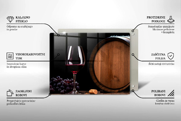 Steklena podloga za rezanje Kozarec za vino v sodu