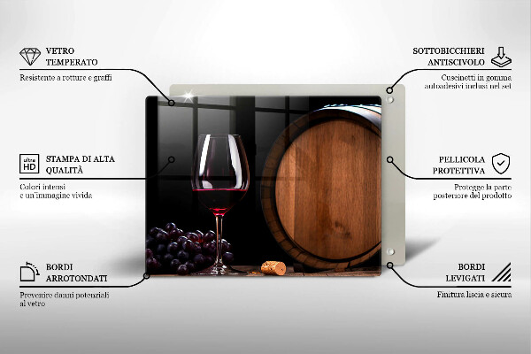 Steklena podloga za rezanje Kozarec za vino v sodu