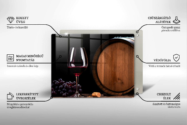 Steklena podloga za rezanje Kozarec za vino v sodu