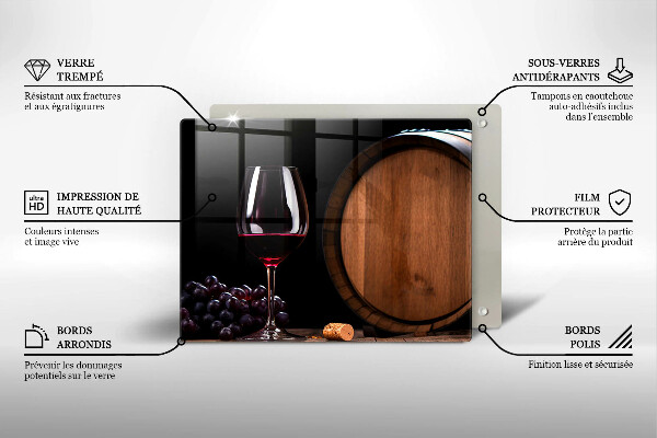 Steklena podloga za rezanje Kozarec za vino v sodu