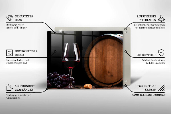 Steklena podloga za rezanje Kozarec za vino v sodu