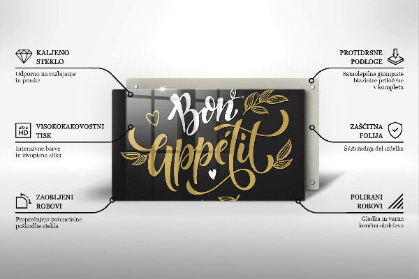 Steklena podloga za rezanje Bon Appetit