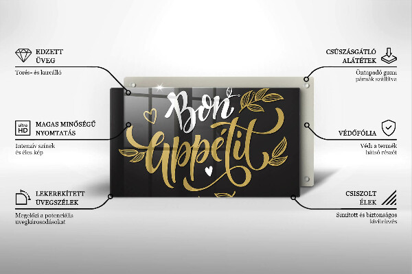 Steklena podloga za rezanje Bon Appetit