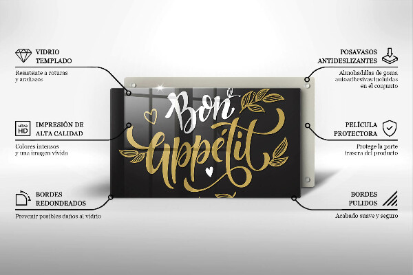 Steklena podloga za rezanje Bon Appetit