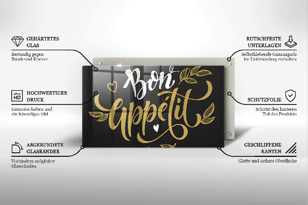 Steklena podloga za rezanje Bon Appetit