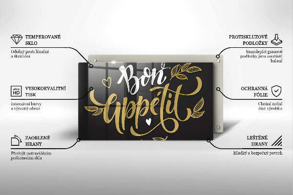 Steklena podloga za rezanje Bon Appetit