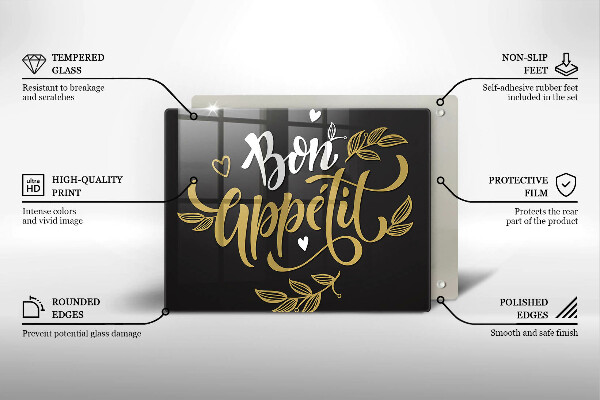 Steklena podloga za rezanje Bon Appetit