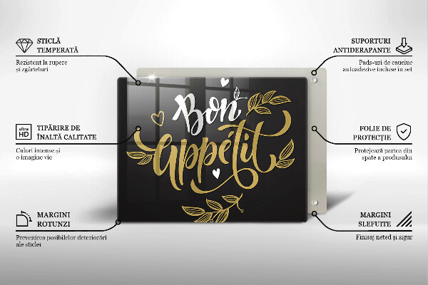 Steklena podloga za rezanje Bon Appetit