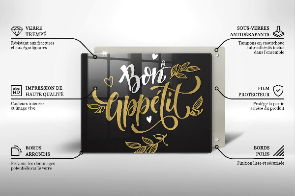 Steklena podloga za rezanje Bon Appetit