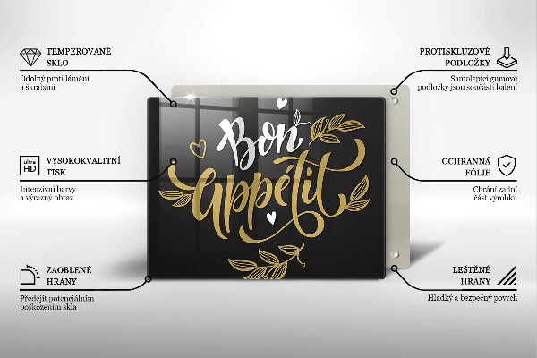 Steklena podloga za rezanje Bon Appetit