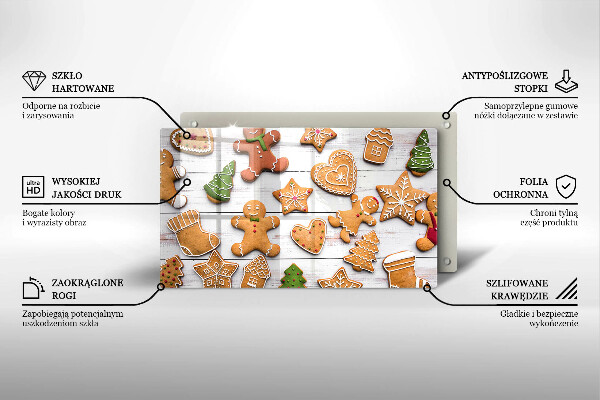 Steklena podloga za rezanje božični medenjaki