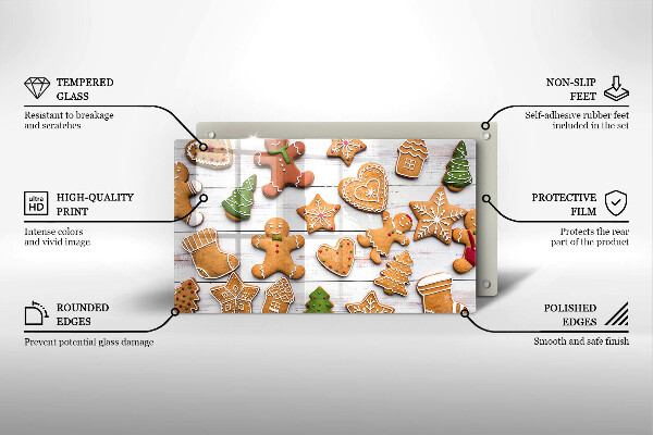 Steklena podloga za rezanje božični medenjaki