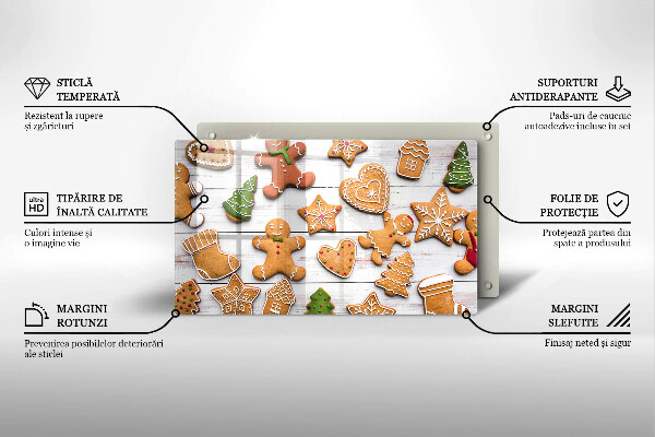 Steklena podloga za rezanje božični medenjaki