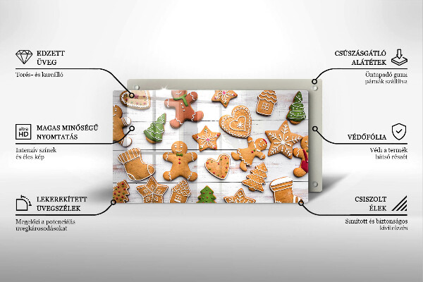 Steklena podloga za rezanje božični medenjaki