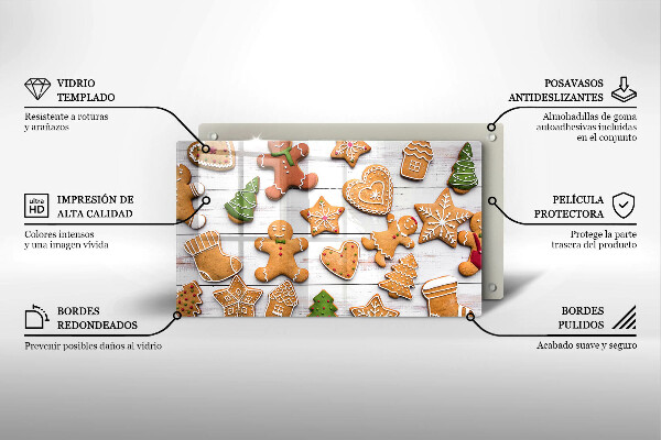 Steklena podloga za rezanje božični medenjaki