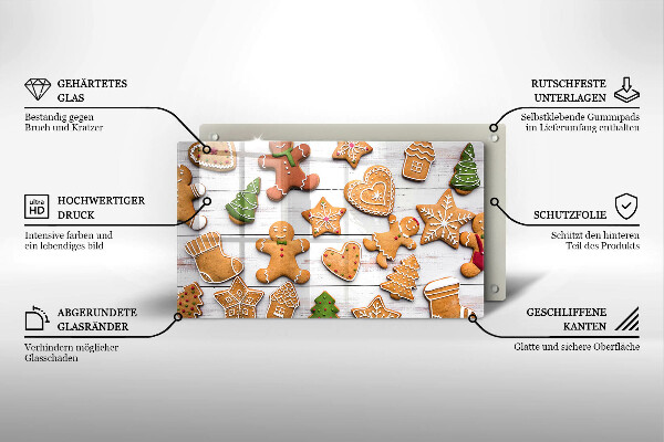 Steklena podloga za rezanje božični medenjaki