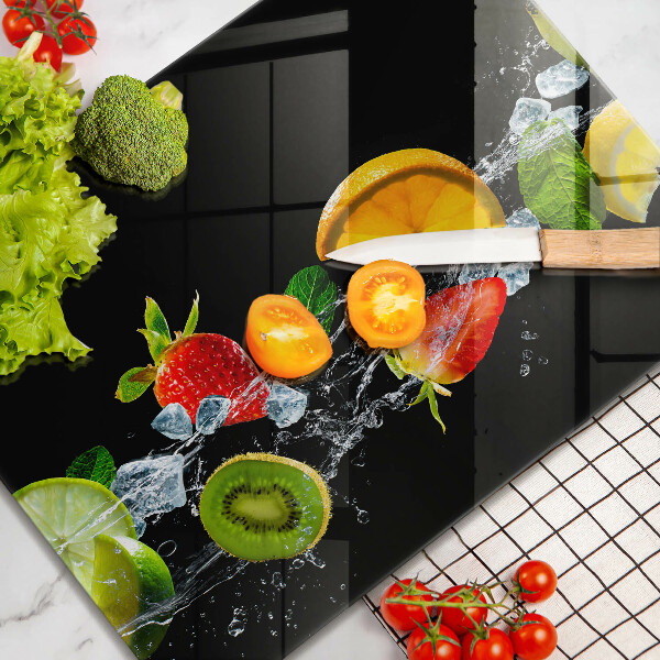 Steklena podloga za rezanje Sadje v vodi