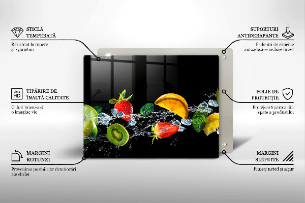 Steklena podloga za rezanje Sadje v vodi