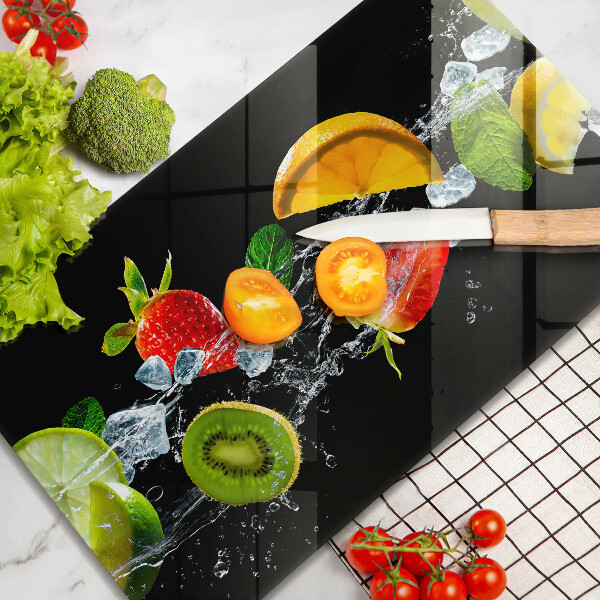 Steklena podloga za rezanje Sadje v vodi