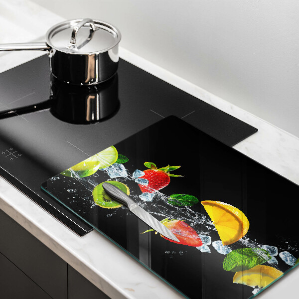 Steklena podloga za rezanje Sadje v vodi