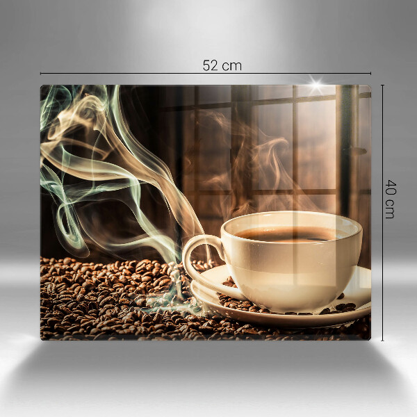 Steklena podloga za rezanje Skodelica in kavna zrna