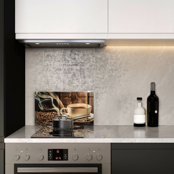 Steklena podloga za rezanje Skodelica in kavna zrna