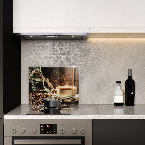 Steklena podloga za rezanje Skodelica in kavna zrna