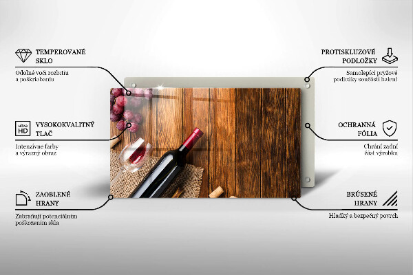 Steklena podloga za rezanje Steklenica rdečega vina