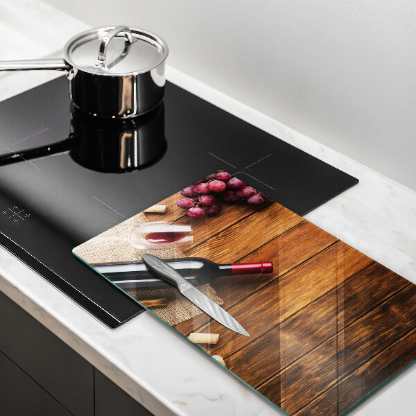 Steklena podloga za rezanje Steklenica rdečega vina