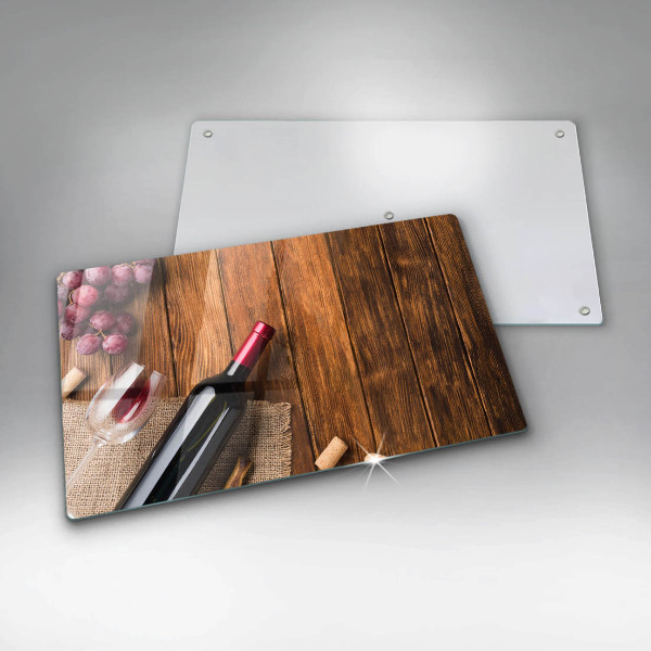 Steklena podloga za rezanje Steklenica rdečega vina