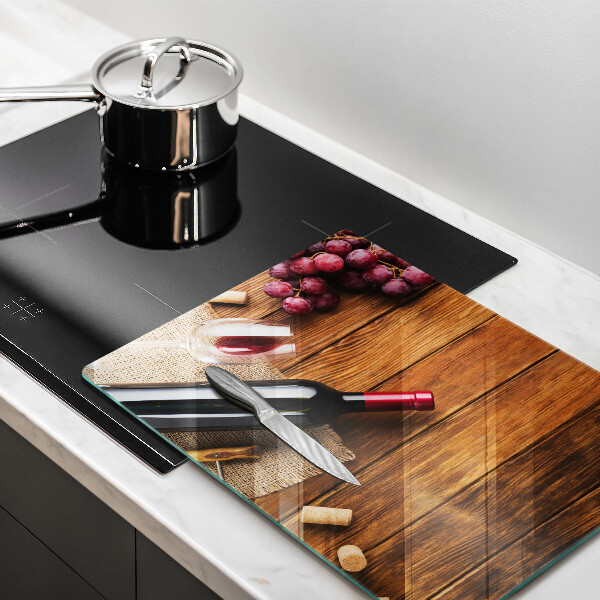 Steklena podloga za rezanje Steklenica rdečega vina