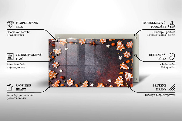 Steklena podloga za rezanje Medenjakov božič