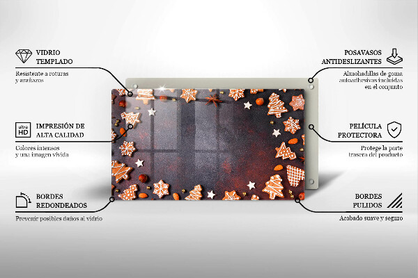 Steklena podloga za rezanje Medenjakov božič