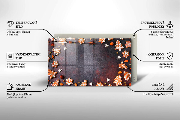 Steklena podloga za rezanje Medenjakov božič