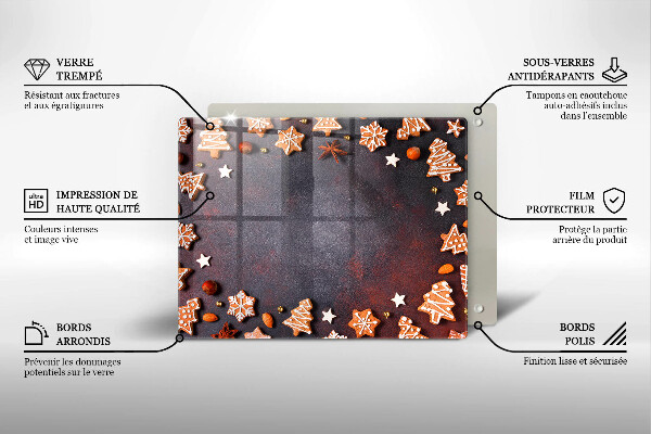 Steklena podloga za rezanje Medenjakov božič