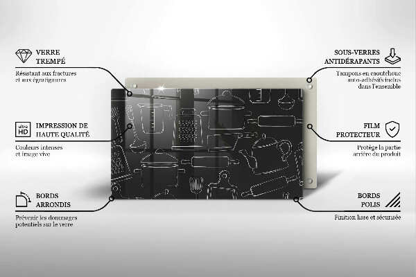 Steklena podloga za rezanje Risani kuhinjski dodatki