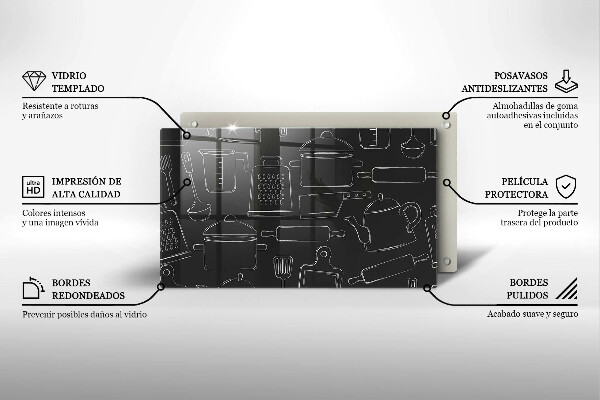Steklena podloga za rezanje Risani kuhinjski dodatki