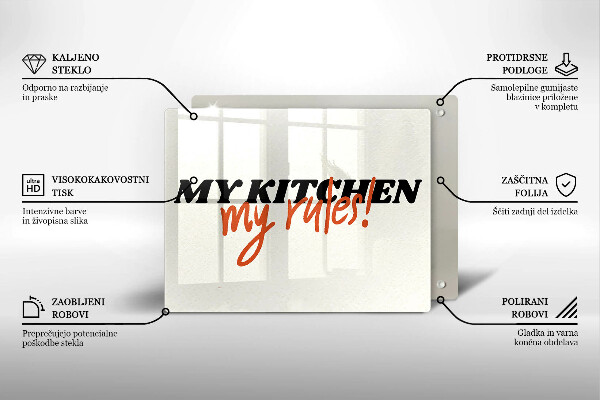 Steklena podloga za rezanje My kitchen my rules