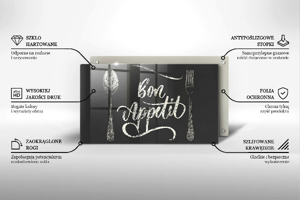 Steklena podloga za rezanje Bon Appetit