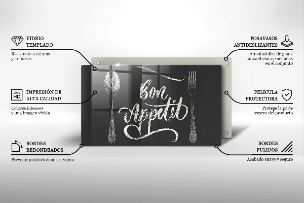 Steklena podloga za rezanje Bon Appetit